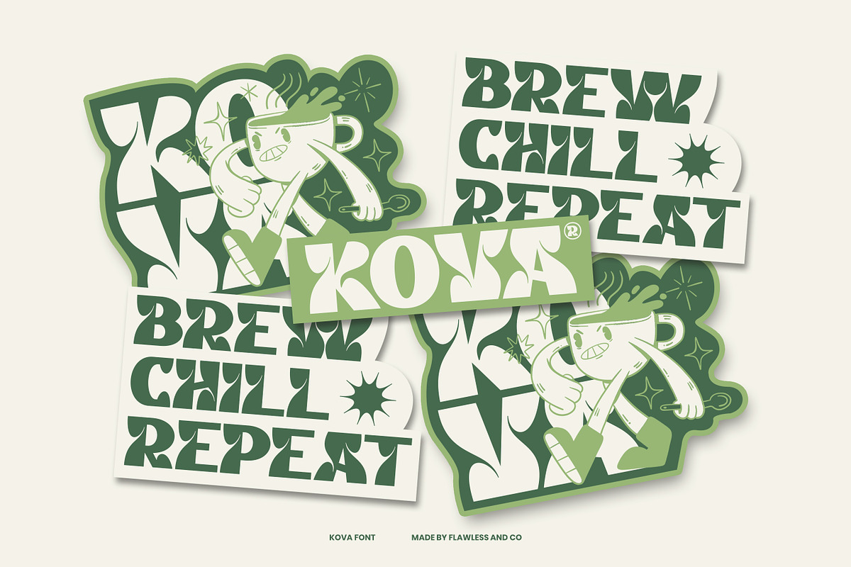Kova - Playful Display Sans Font, a Font by Flawless And Co (Photo 2 of 10)