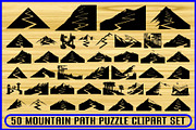 Mountain Path Puzzle Clipart Set, an Object Illustration by Gfx_Store (Thumbnail 11 of 12)