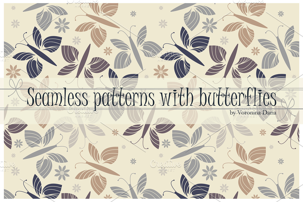 8 Samless patterns with butterflies, a Pattern Graphic by Daria Maier (Photo 4 of 5)