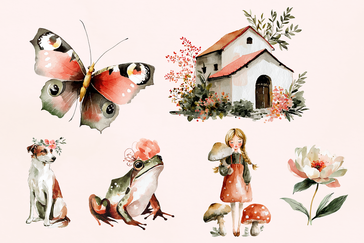 Whimsy Cottagecore Set, an Animal Illustration by GiraffeCreative (Photo 13 of 20)