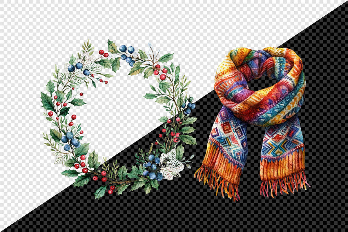 Watercolor Vintage Comfort Christmas, an Illustration by Creative Art (Photo 7 of 10)