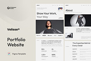 Velisse – Portfolio Website UI Figma, an UI Kit Template by peterdraw (Thumbnail 1 of 6)