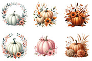 Fall Floral Pumpkin Clipart, an Illustration by DreamArtGraphic (Thumbnail 2 of 5)