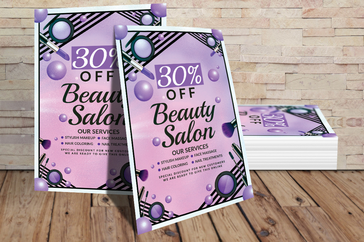Elegant Beauty Salon Flyer Template, a Graphic by graphicforest (Photo 2 of 3)