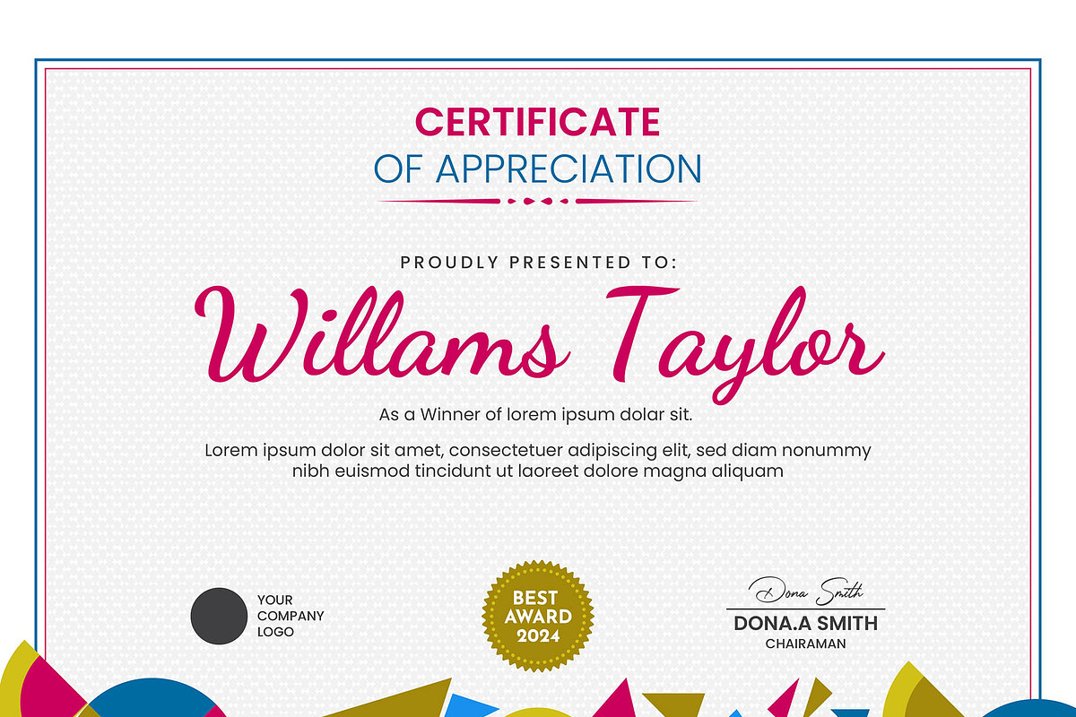 Certificate With Elegant Design, a Stationery Template by MRI STUDIO (Photo 6 of 11)