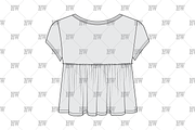 Baby Doll Henley Fashion Flat, a Shirt Mockup by haydenwentworth (Thumbnail 3 of 3)