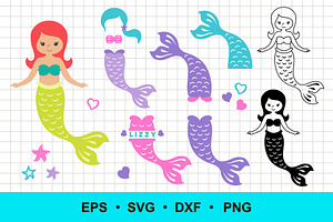 Mermaid and Tails Clip Art
