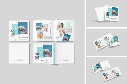 Square book mockup, a Books & Magazine Mockup by DxSLEX