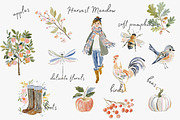 harvest meadow watercolor clipart, a Decorative Illustration by Patishop Art (Thumbnail 2 of 10)