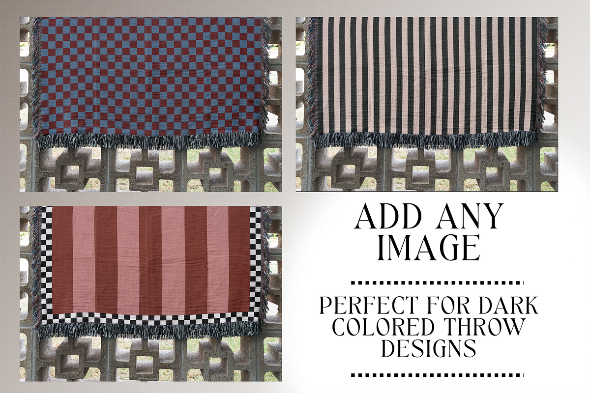 Woven Throw Blanket Mockup - Bundle, a Household Mockup by VisualGrid (Photo 7 of 10)