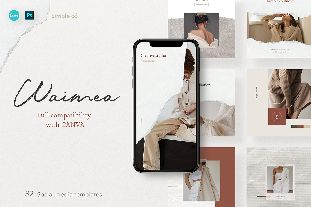 CANVA & PS / Waimea social media, a Social Media Template by Simple có (Photo 1 of 10)