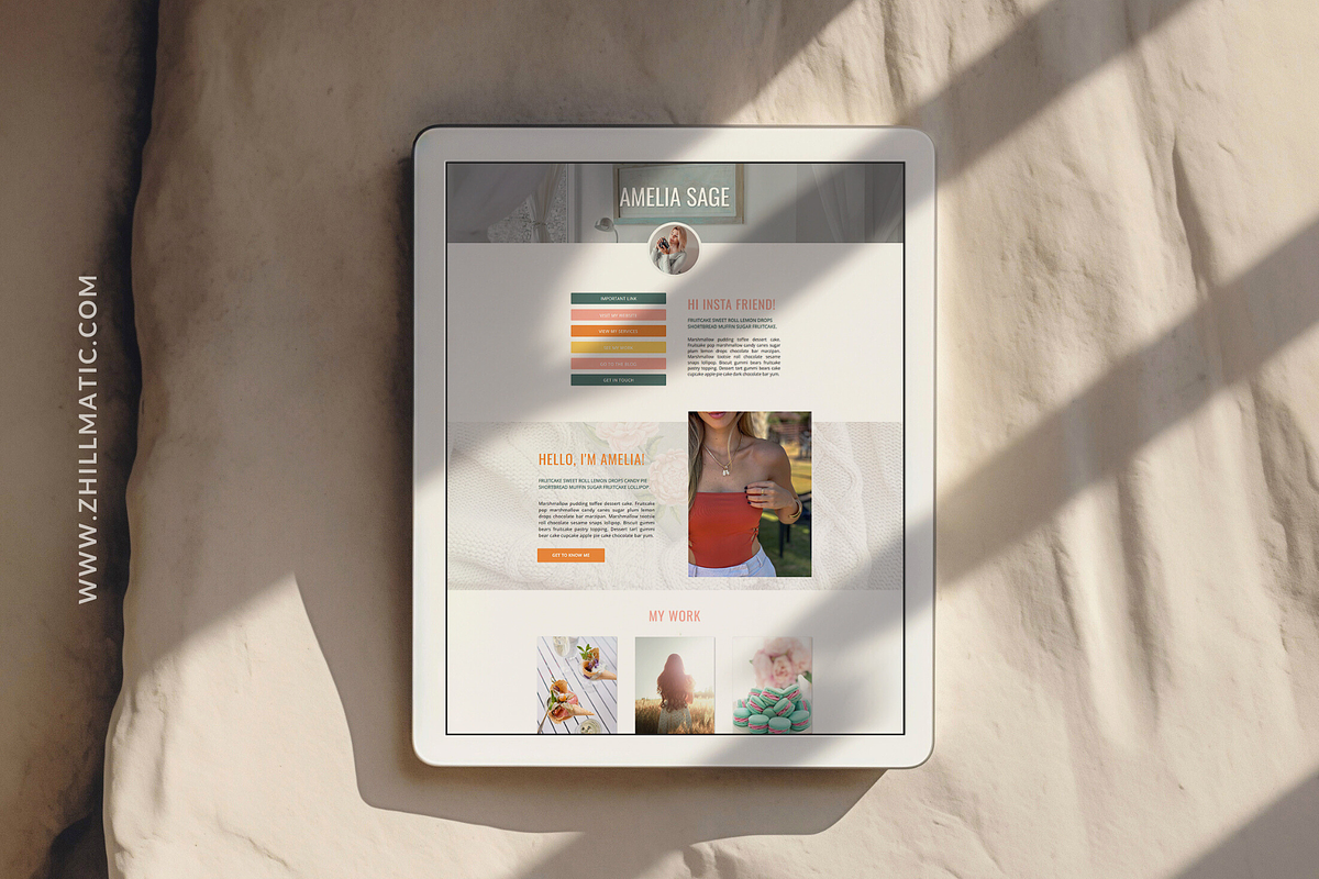 Showit Link In Bio Page Template, a Landing Page Template by Zhillmatic (Photo 4 of 6)