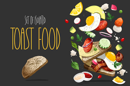 SET toasts. Vector illustration