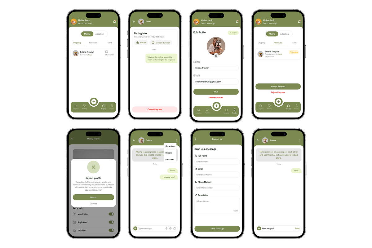 Pet Adoption & Mating App UI kit, an UI Kit Template by Trushit's Shop (Photo 5 of 8)