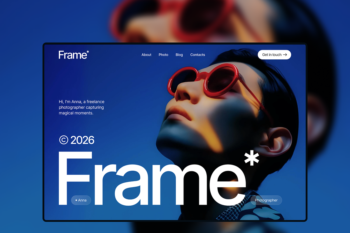 Frame - Photography Website, an UI Kit Template by Ahmed Rubel (Photo 3 of 8)