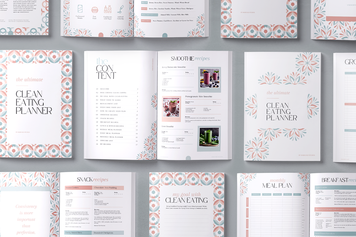 The Clean Eating Planner | Canva PDF, a Magazine Template by Marigold Studios (Photo 9 of 9)