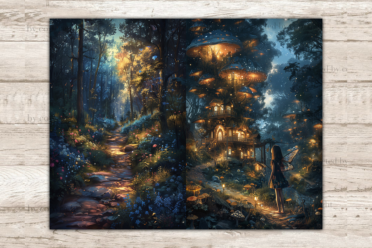 Fairy Forest Junk Journal Page, a Person Illustration by GlamArtZhanna (Photo 9 of 10)
