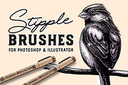 Stipple Brushes Photoshop And AI, a Brush Add-On by PaperMoon (Thumbnail 1 of 4)