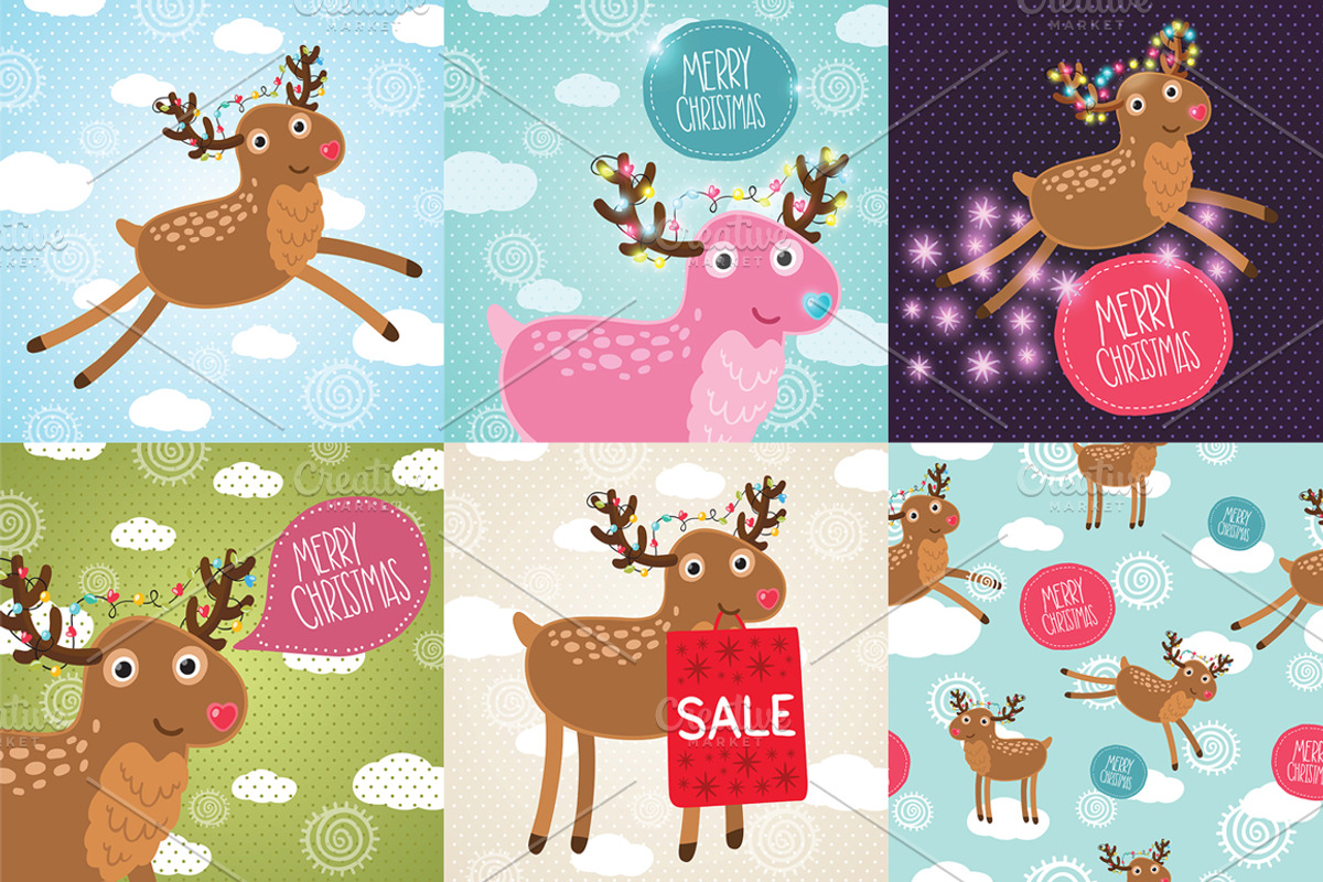 Merry Christmas illustrations, an Illustration by kostolom3ooo (Photo 3 of 5)