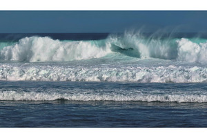 Powerful ocean waves crashing at sea, a Nature Photo by Goinyk