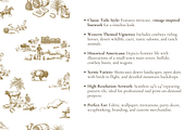 Western Toile de Jouy Pattern, a Background Graphic by Hughes Studio (Thumbnail 4 of 8)