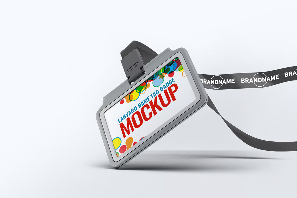Lanyard Name Tag Badge Mock-Up, an Advertising Mockup by DesignRushMarket (Photo 4 of 10)