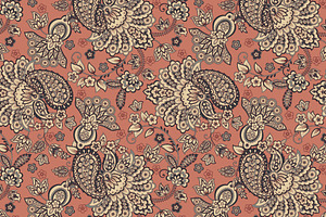 4 Paisley Seamless Patterns