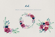 Burgundy + Navy Watercolour Flowers, an Illustration by ClementineCreative (Thumbnail 8 of 9)