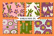 Retro Garden seamless patterns, an Illustration by Poppymoondesign (Thumbnail 3 of 7)