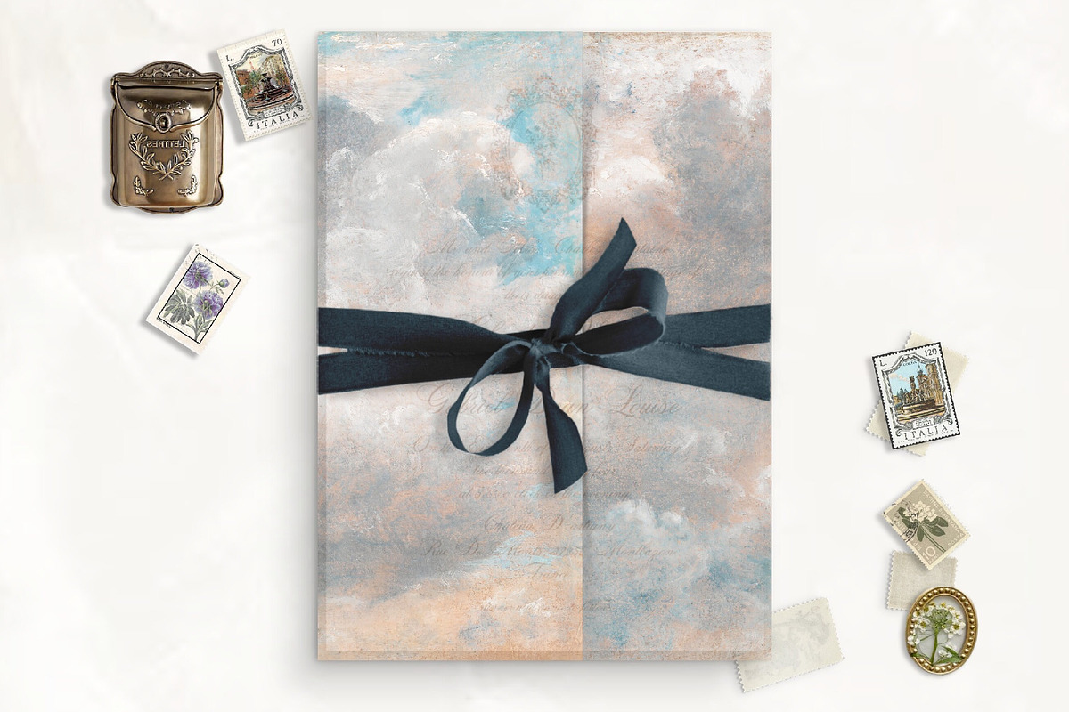 Cloud Printable Vellum Wrap, a Stationery Template by SilverJoyAtelier (Photo 3 of 3)