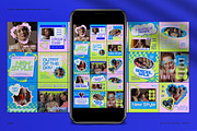 Blue Y2K Fashion Instagram Pack, a Social Media Template by graphicook (Thumbnail 1 of 5)