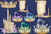 Crystal Magic clip art set., a Seasonal Illustration by Happy Sloth Graphics (Thumbnail 5 of 17)