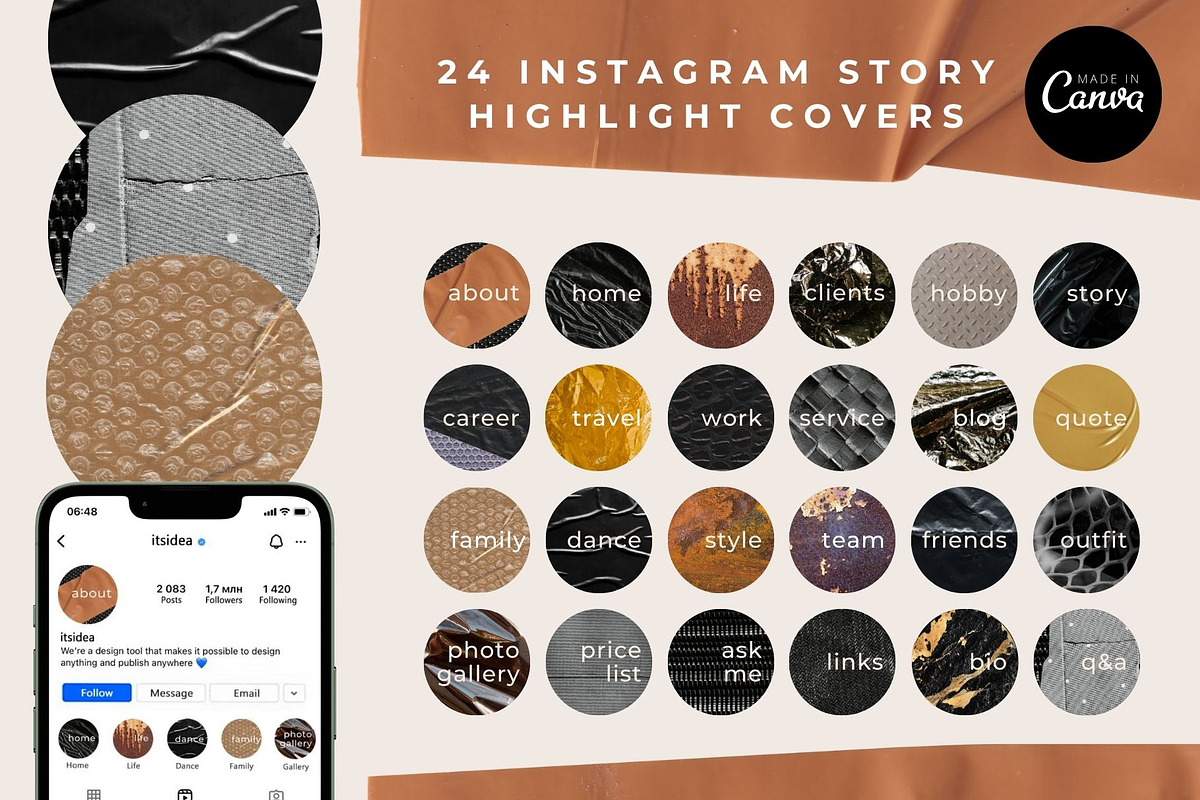Instagram Highlight Cover Template, a Social Media Template by LuckPicture (Photo 1 of 4)