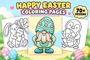Happy Easter Coloring Pages Vol. 2, a Seasonal Illustration by Inkivelle Studio