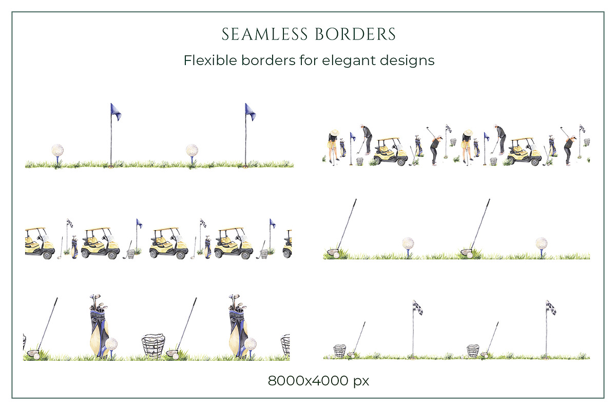 Golf Club Watercolor Collection, a Sport Illustration by WatercolorElena (Photo 12 of 13)