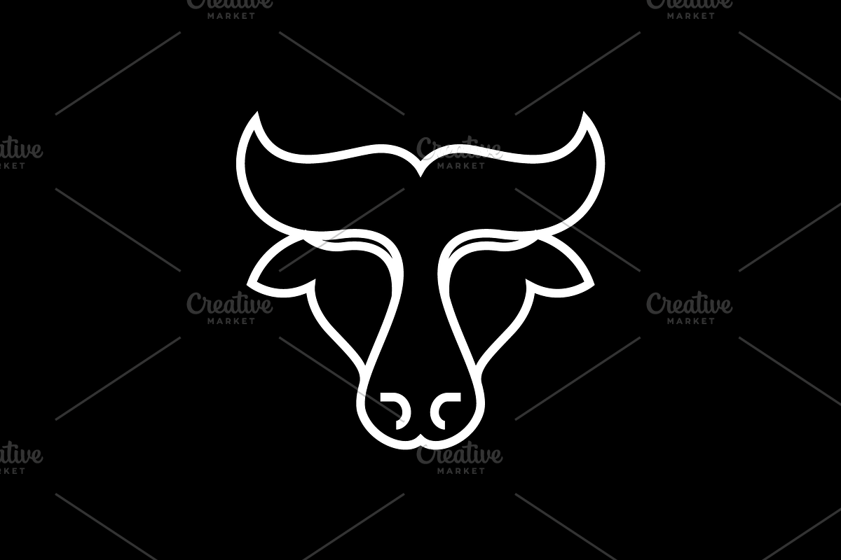 buffalo head line logo design vector, a Branding & Logo Template by devastd