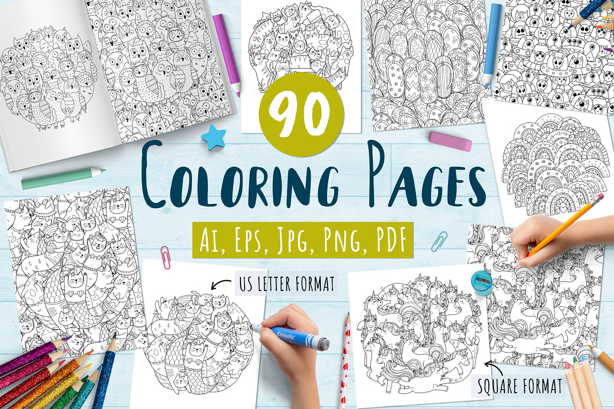 90 Coloring Pages Collection, an Illustration by Gulnara Sabirova (Photo 1 of 22)