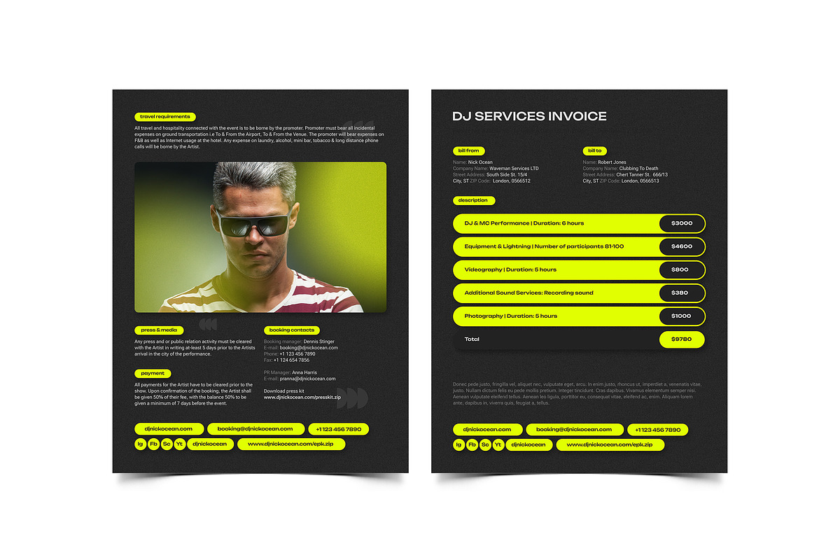 DJ Press Kit & Resume Template / EPK, a Resume Template by vinyljunkie (Photo 5 of 5)