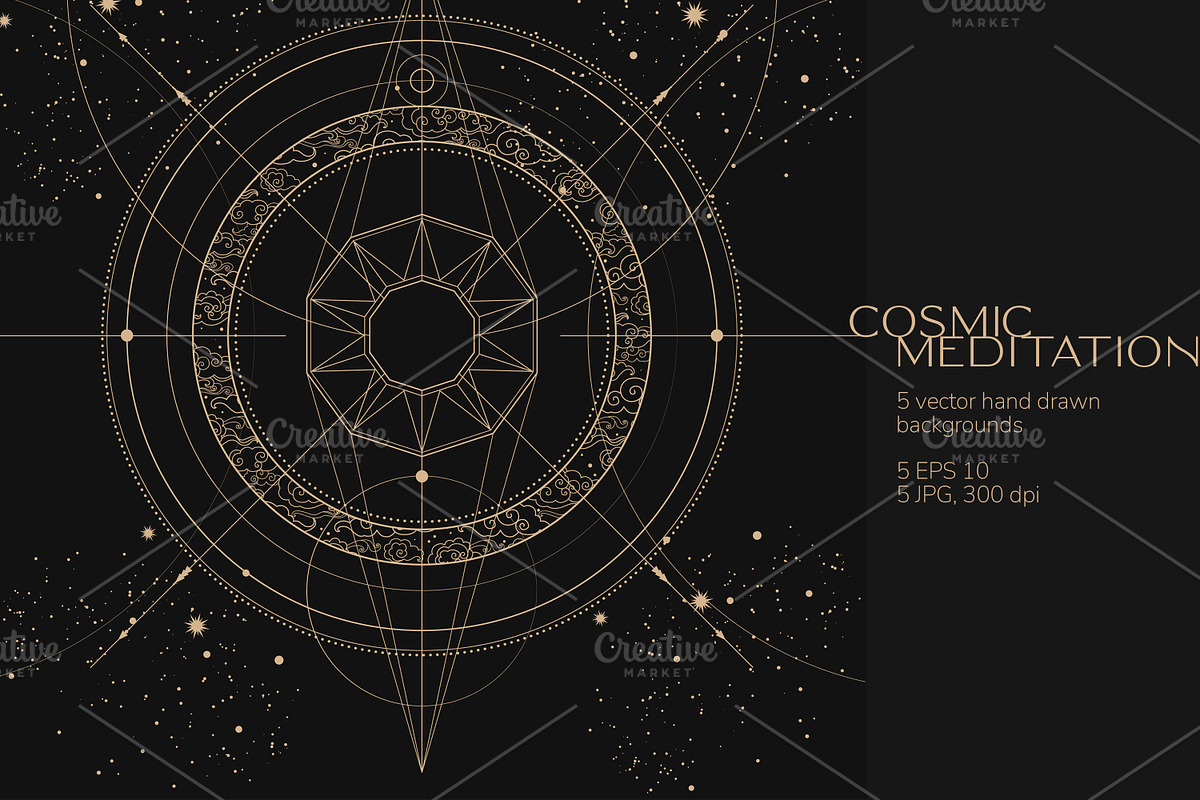 5 Vector space backgrounds, a Background Graphic by Nadia Murash (Photo 4 of 7)