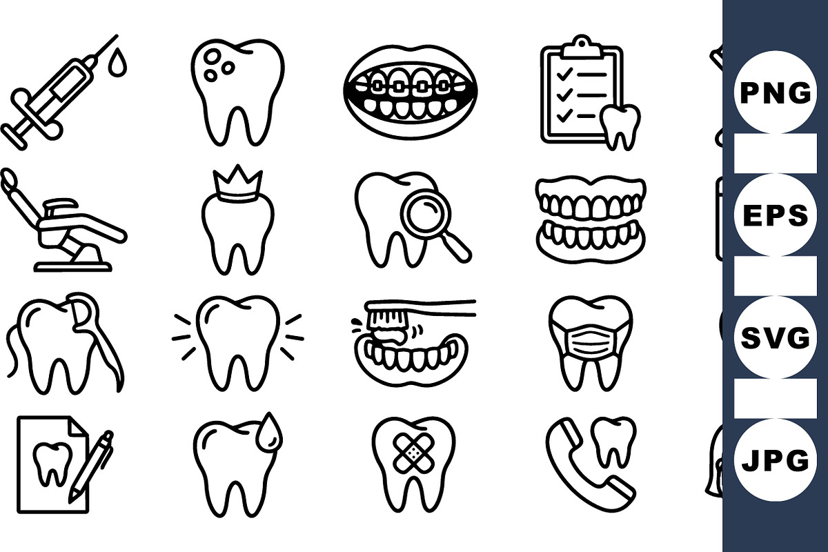 Dental Care Icon Clipart Set, an Illustration by designvectx (Photo 1 of 3)