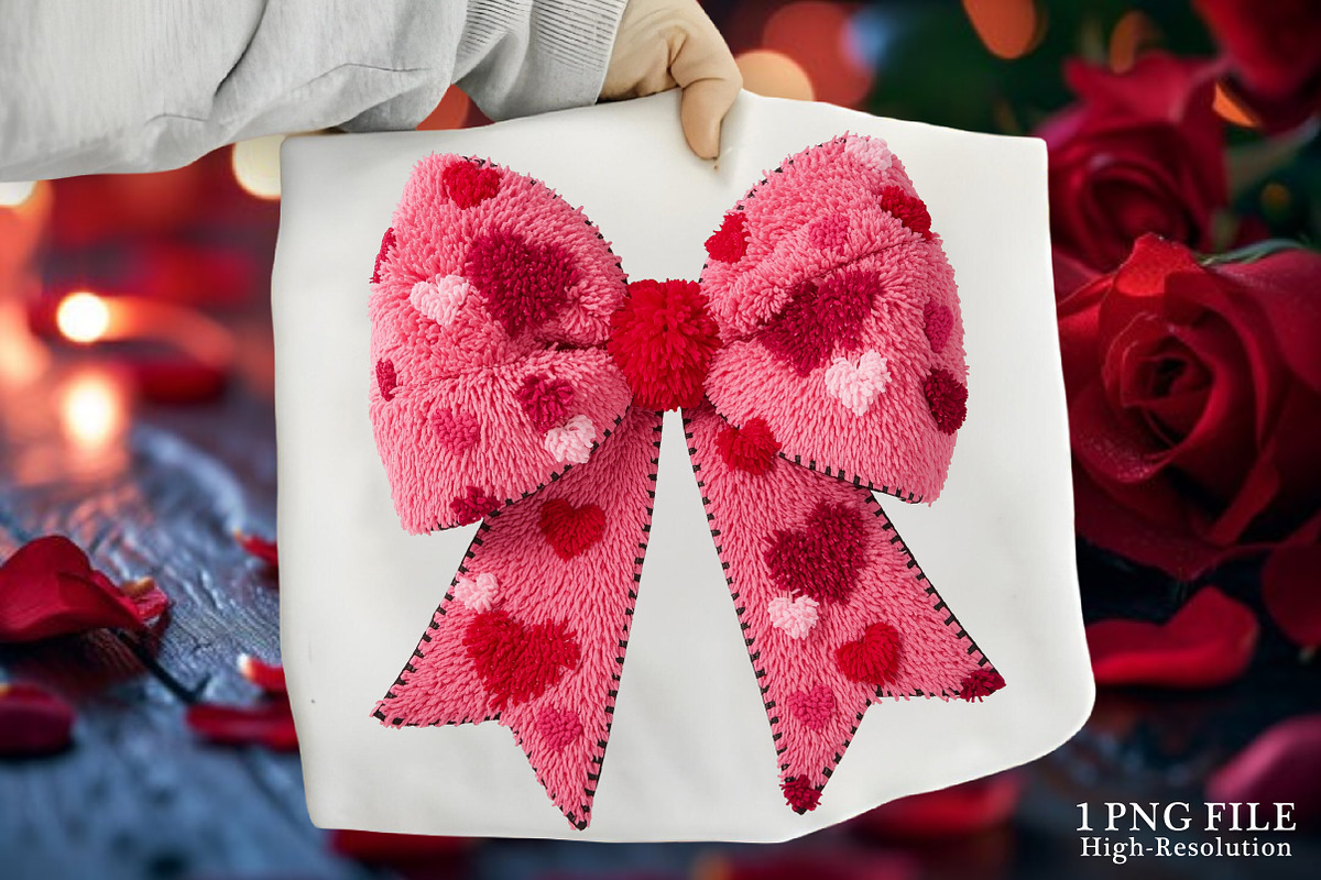 Faux Yarn Coquette Bow Valentines, an Illustration by Canvas Craft (Photo 1 of 7)