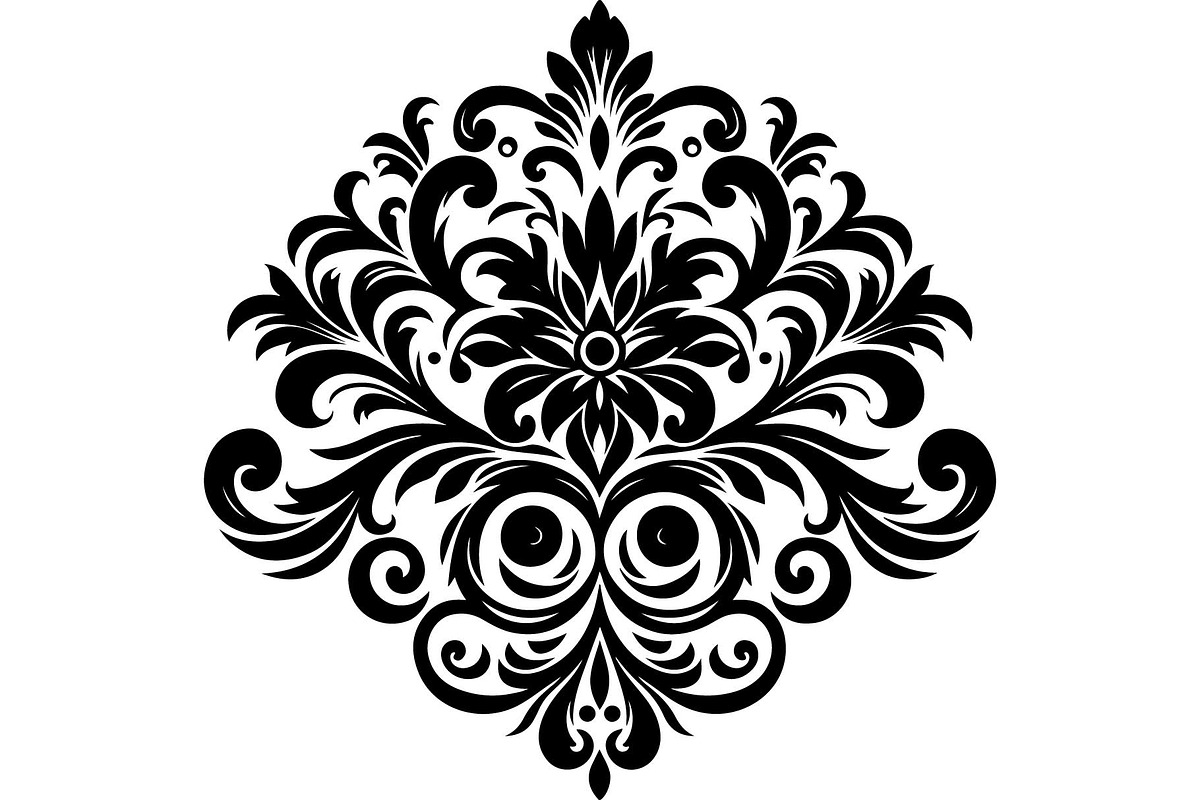 Baroque Black Floral Ornament Set, an Object Graphic by Designer_Momina (Photo 5 of 13)