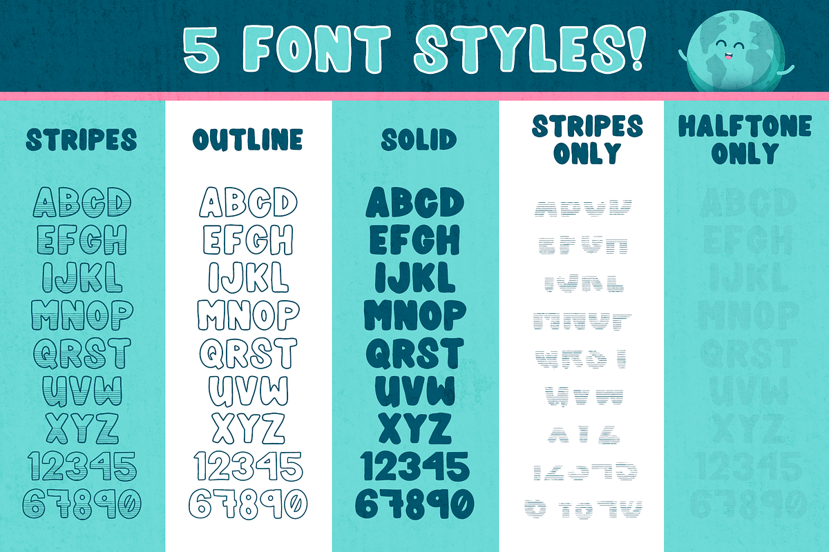 Planet Hugger - Layered Font Family preview 2