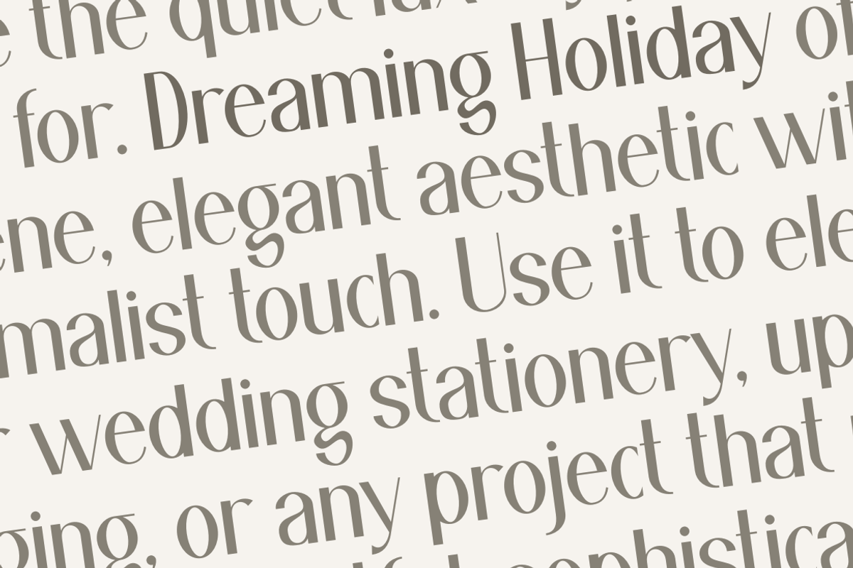 Dreaming Holiday - Minimalist Sans, a Sans Serif Font by Masyafi Studio (Photo 3 of 7)