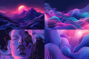 32 Ethereal Neon Dreamscapes, a Decorative Illustration by HipFonts (Thumbnail 3 of 9)