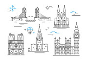 Line Design Landmarks Icons Set, an Outline Icon by Boyko Pictures (Thumbnail 7 of 9)