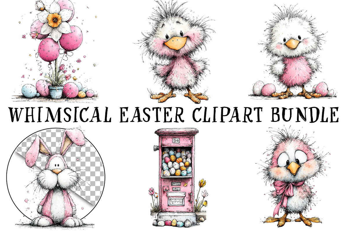 Whimsical Easter Clipart Bundle, an Illustration by OK Design (Photo 2 of 6)