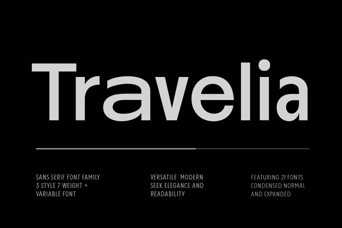 Travelia Sans Serif Font Family, a Sans Serif Font by Yukita Creative (Photo 1 of 12)