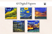 Oil Painting Digital Paper Set 2, a Background Graphic by Pawsitively Aesthetic (Thumbnail 2 of 2)