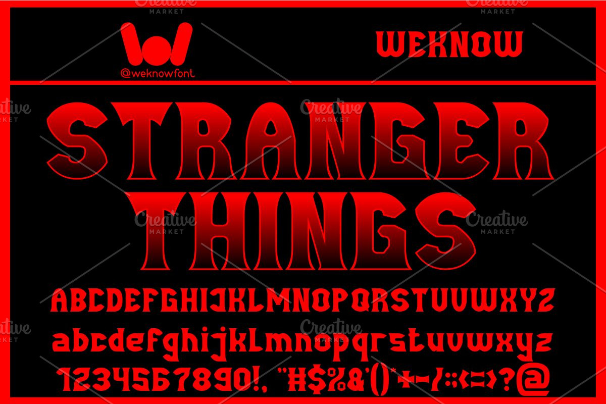 Strangest Things font, a Font by weknow (Photo 1 of 5)